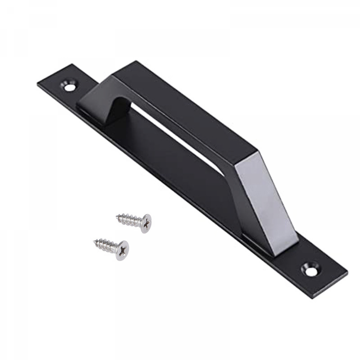 Mâner de ușă (negru) din aluminiu, montat pe dreapta | Mâner pentru uși glisante sau batante | 198 x 25 x 40 mm | Mâner funcțional și practic