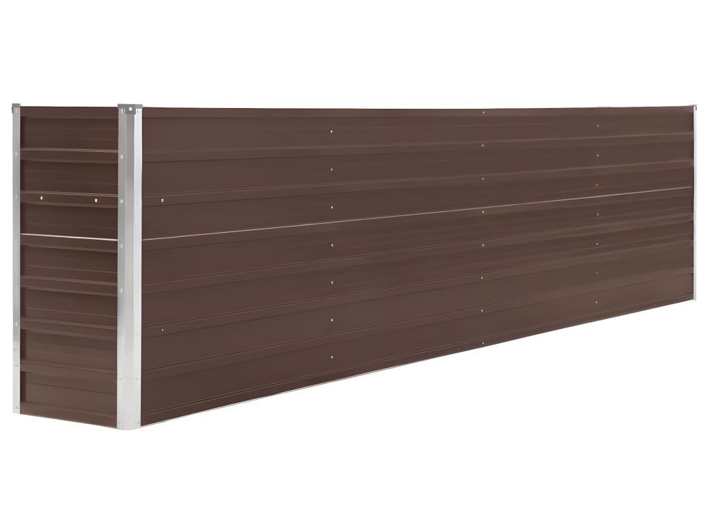 Fioriera rialzata piante fiori giardino 320 x 40 x 77 cm acciaio zincato marrone 02_0000802 - 6