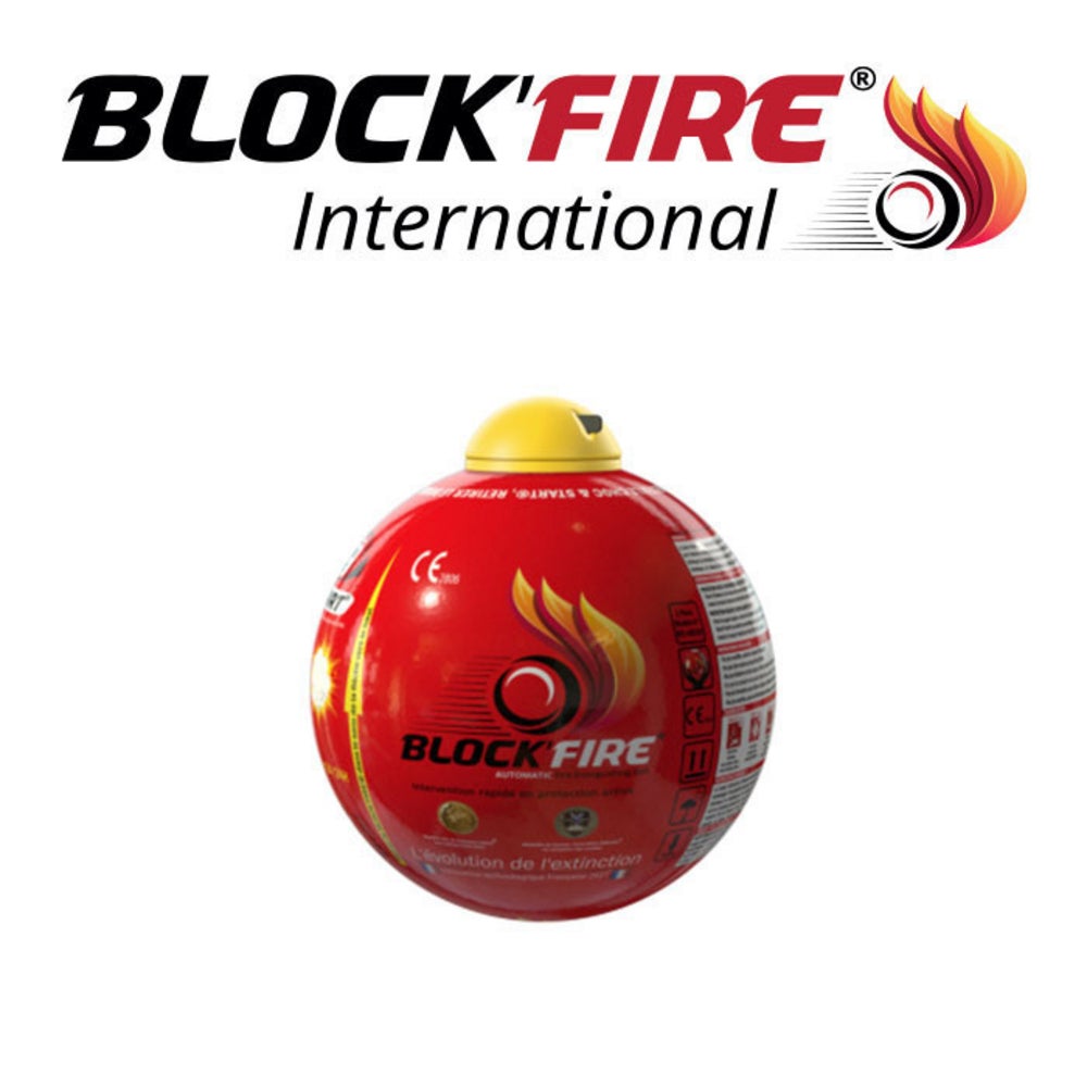 BLOCK'FIRE Lot de 3 boules extinctrices - Protection incendie - Intérieur extérieur - Sans entretien - 15 cm diamètre - 2