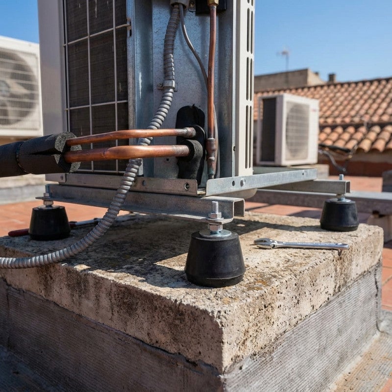 Lot de 4 Bloc d'amortissement avec écrous et rondelles pour climatisation - 3