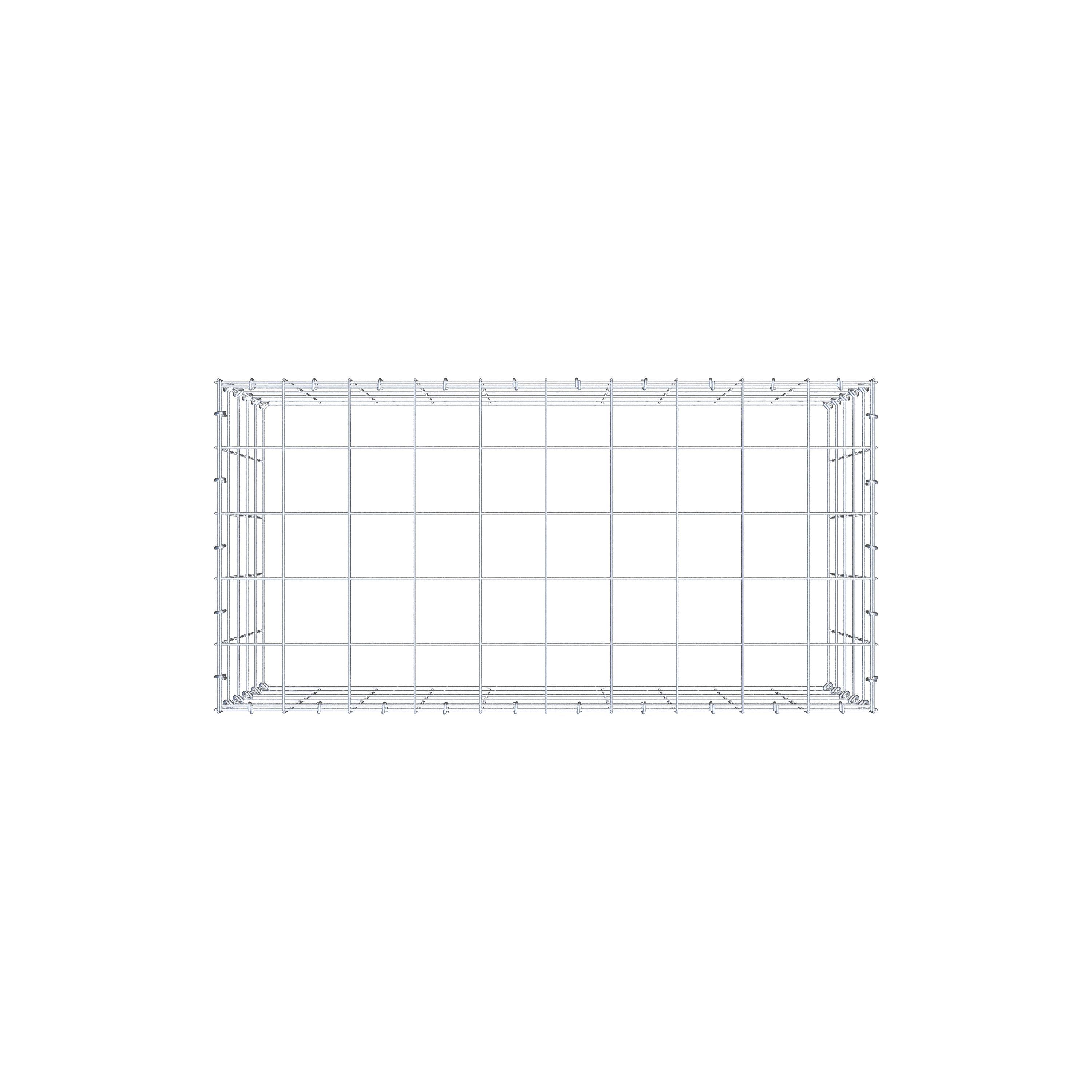 Gavión para apilar en acero galvanizado 100x50x50cm (LxAxP), malla 10 x 10cm, Anillo en C, sin rejilla inferior - 9