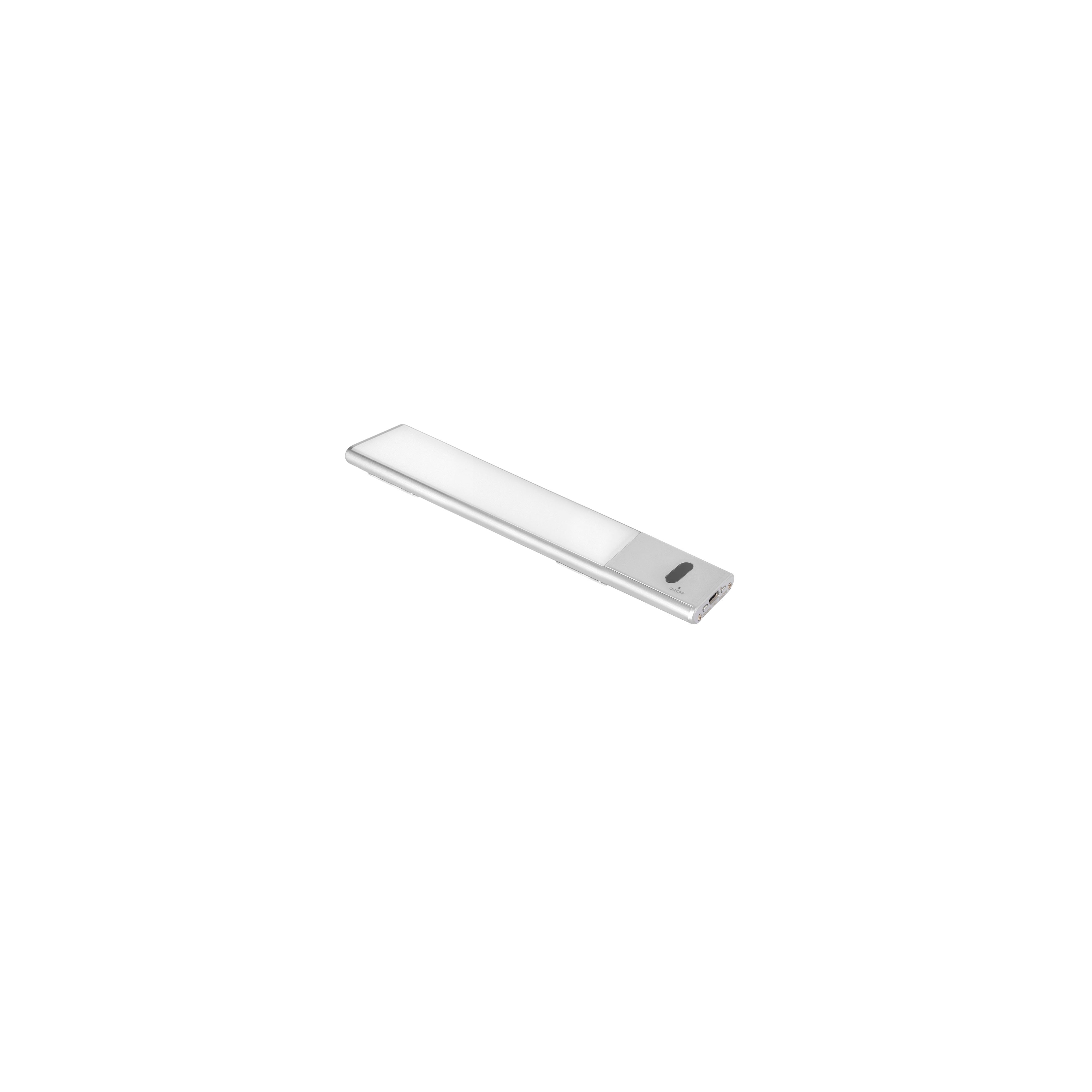 Emuca Lampka ścienna LED Kaus ładowana przez USB, z czujnikiem zbliżeniowym, L240 mm, Plastik i aluminium, Anodowany mat