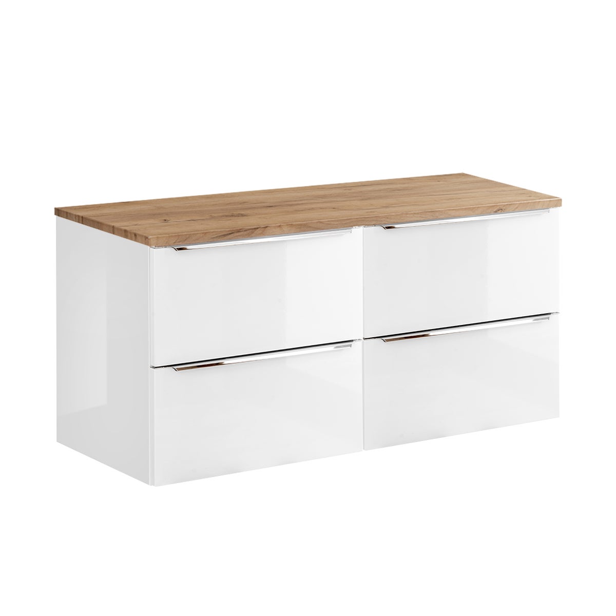 Mueble bajo lavabo 120cm april blanco y madera