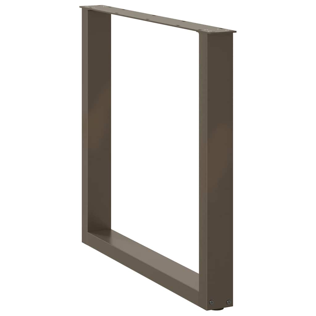 Maison Exclusive - Pieds de table à manger en forme de U, 2 pièces, acier l, 90 x (72-73) cm - 4