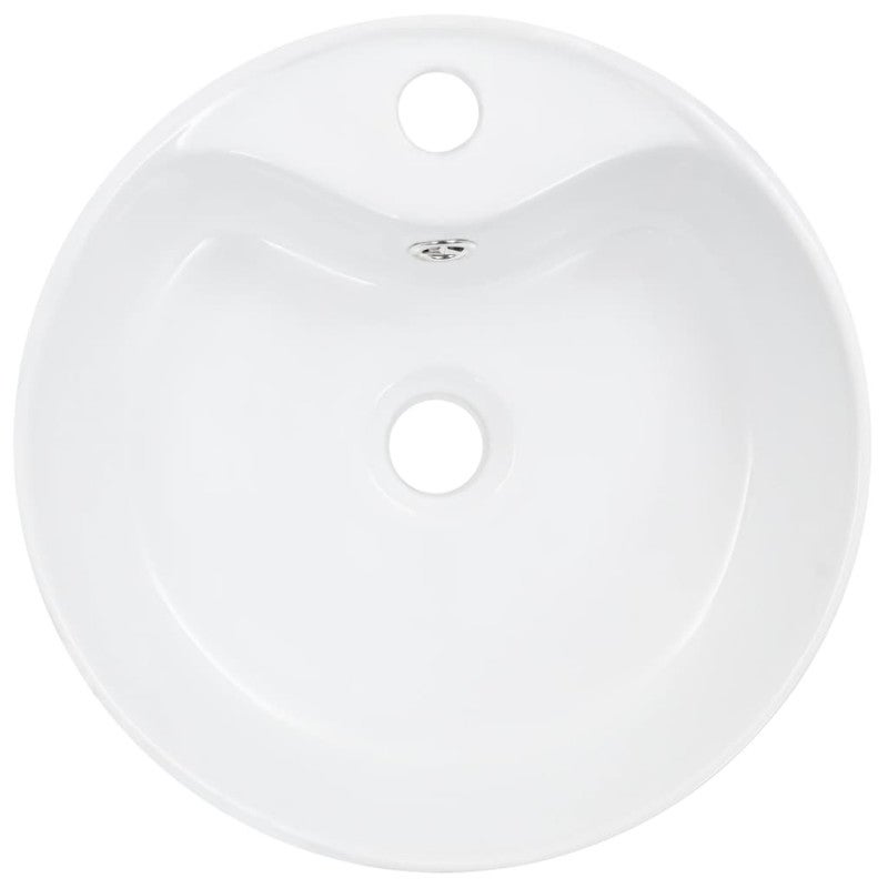 Lavabo avec trop plein 36x13 cm Céramique Blanc - 4
