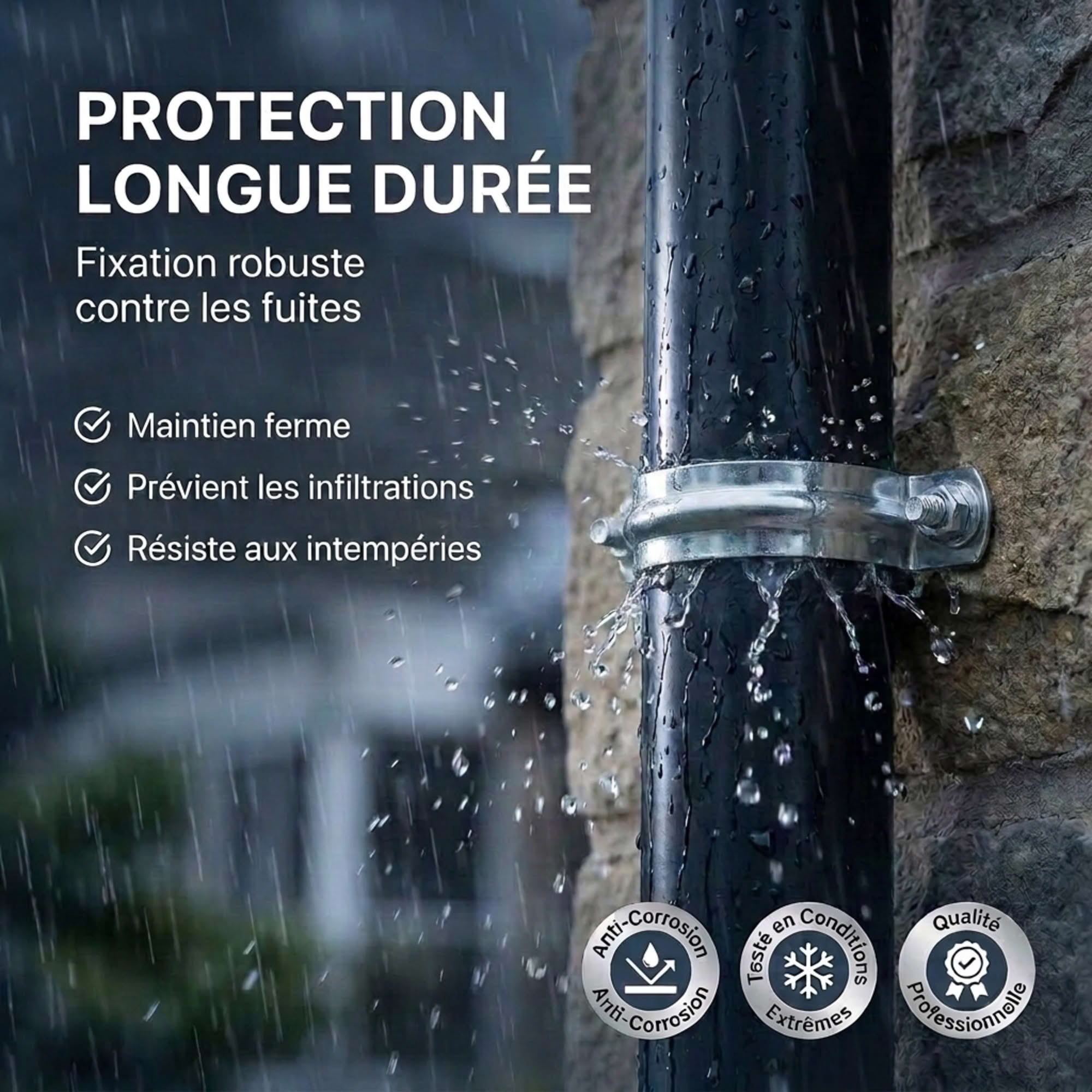 25 Colliers de Descente de Pluie - M8 - Diamètre 50 mm mm - 4