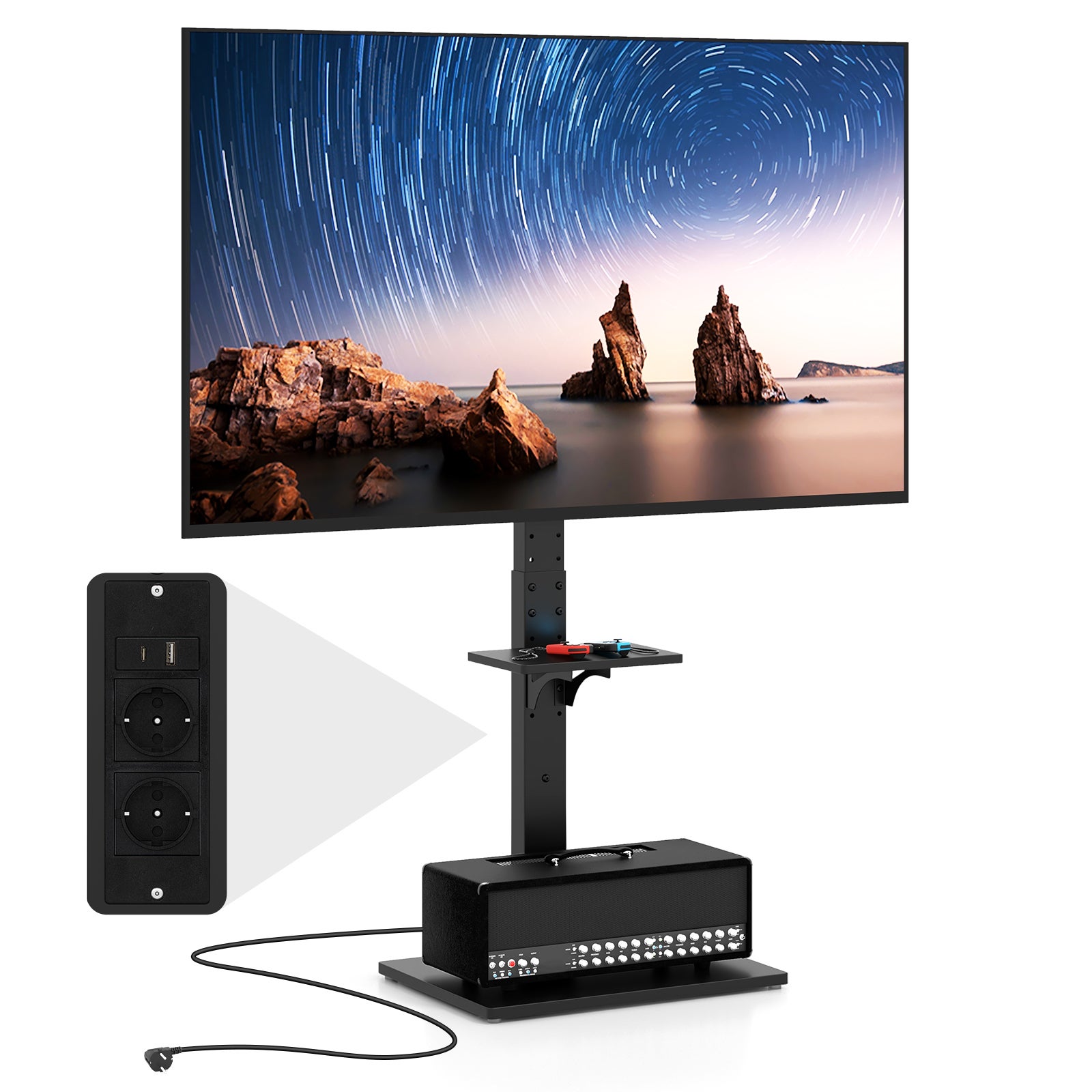 Yoobure Supporto TV LED per camera da letto, comò per bambini da 127 cm