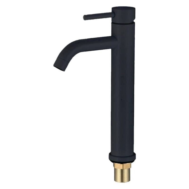 Valaz Robinet de lavabo haut pour évier rond monocommande noir - Série Jabalon - 5