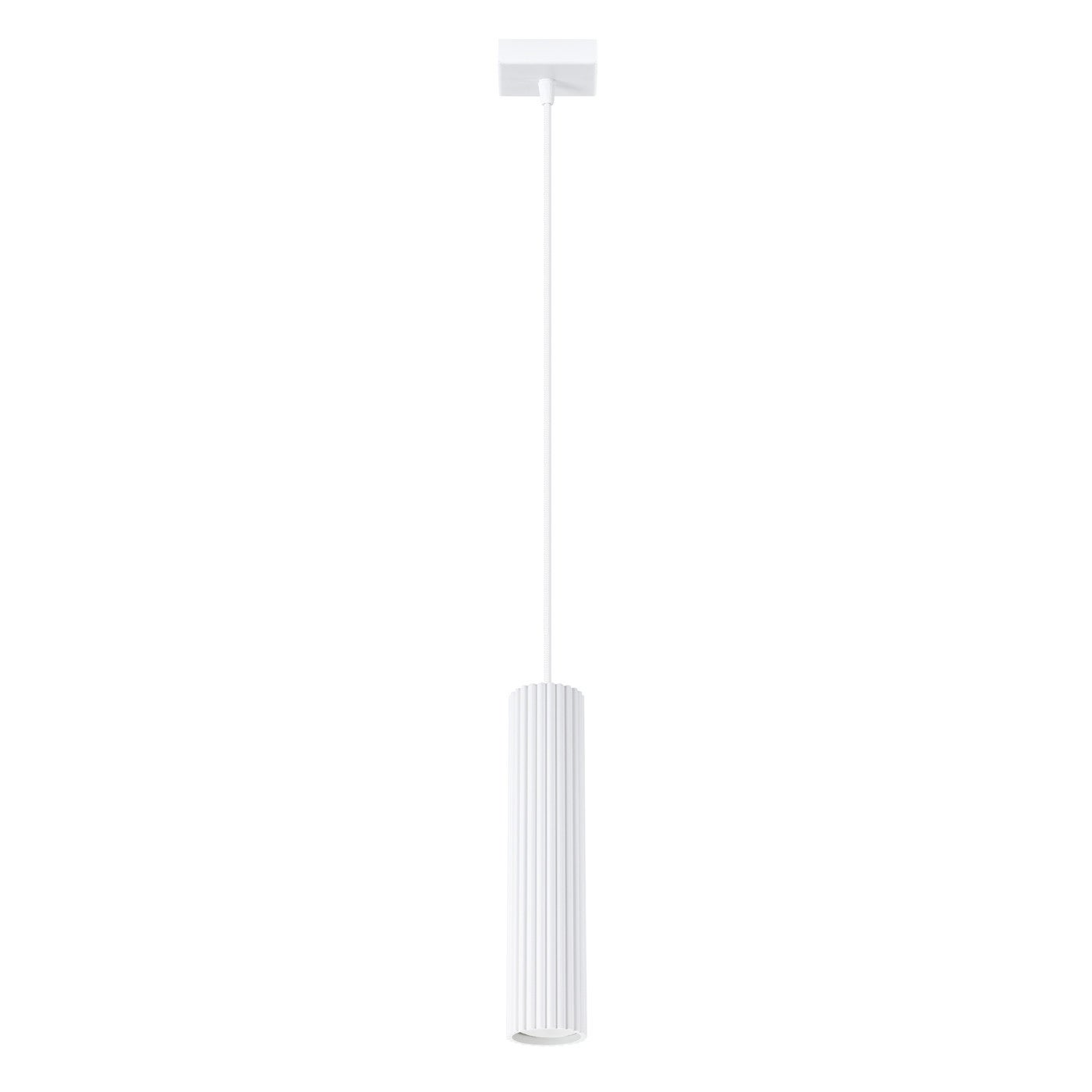Lampa wisząca Karbon biała 1xGU10x10W nowoczesna wym: 118 x 8 x 8 cm aluminium Sollux Lighting