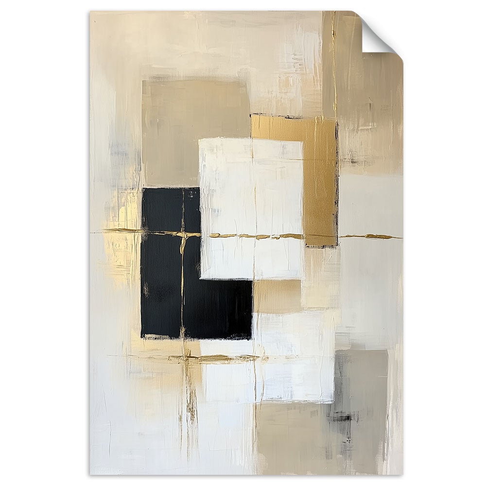 Naklejki samoprzylepne do salonu sypialni, Abstrakcja Kształty Geometria Beżowy 40x60