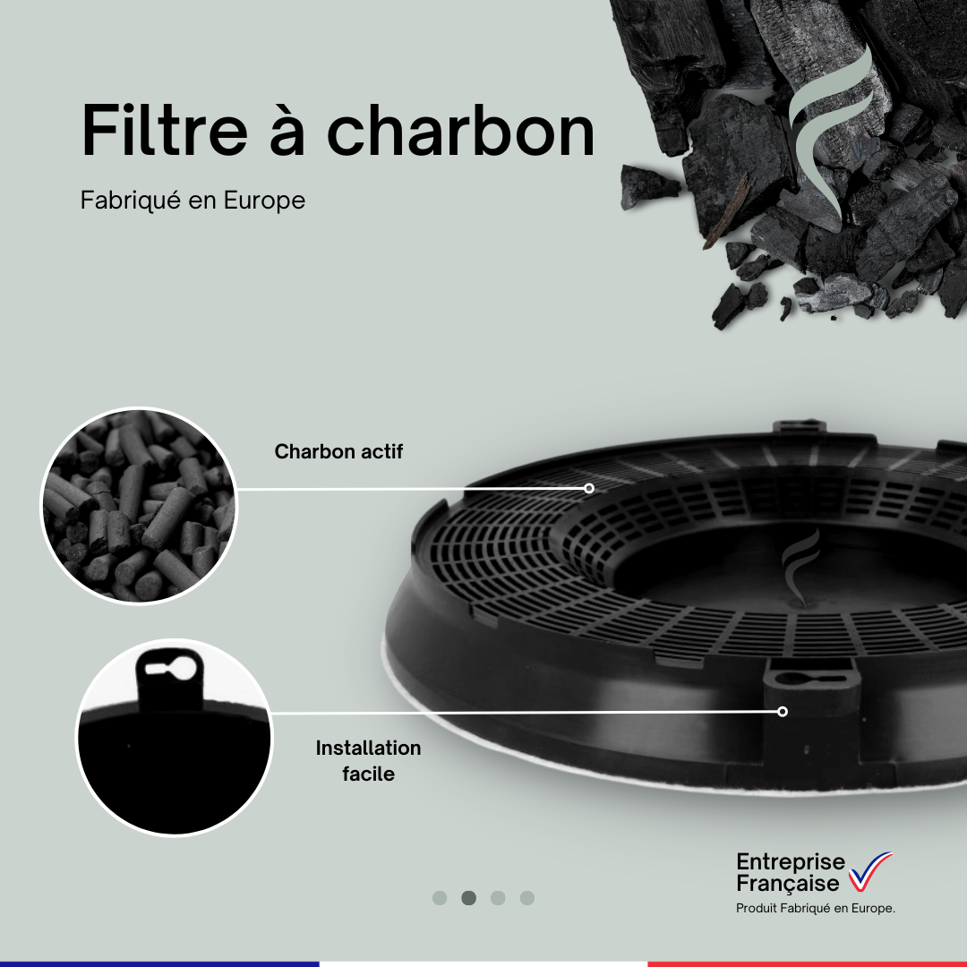 CANDY Filtre à Charbon Actif Pour Hotte - Référence 49036641 / 49045537 - Dimensions 256x215 Mm