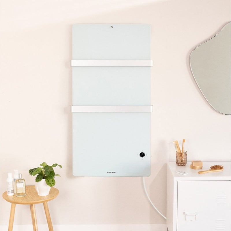 WARM TOWEL CRYSTAL - Elektryczny szklany wieszak na ręczniki z wifi 600W