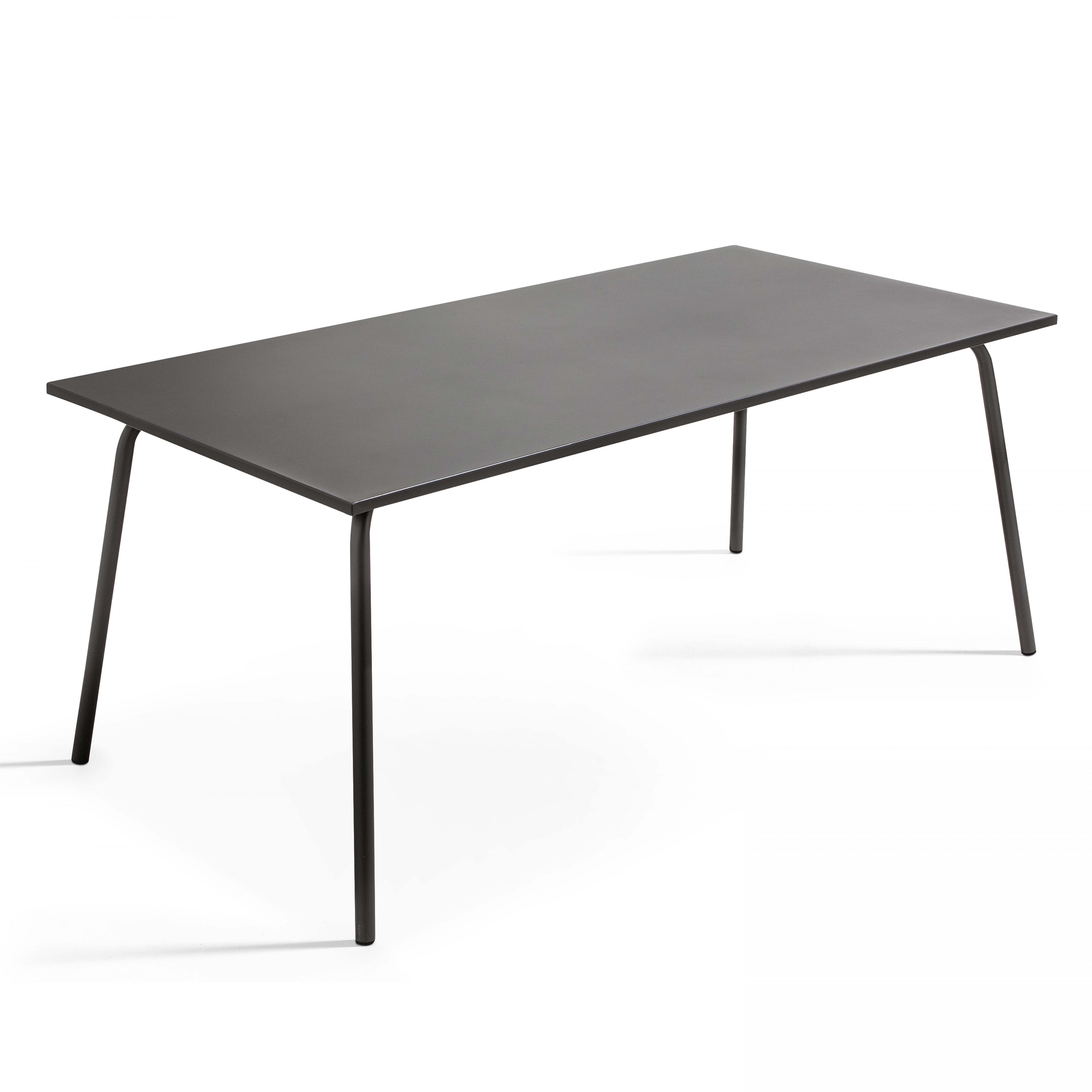 Ensemble table de jardin et 8 chaises en métal gris et jaune , Palavas - Oviala - 3