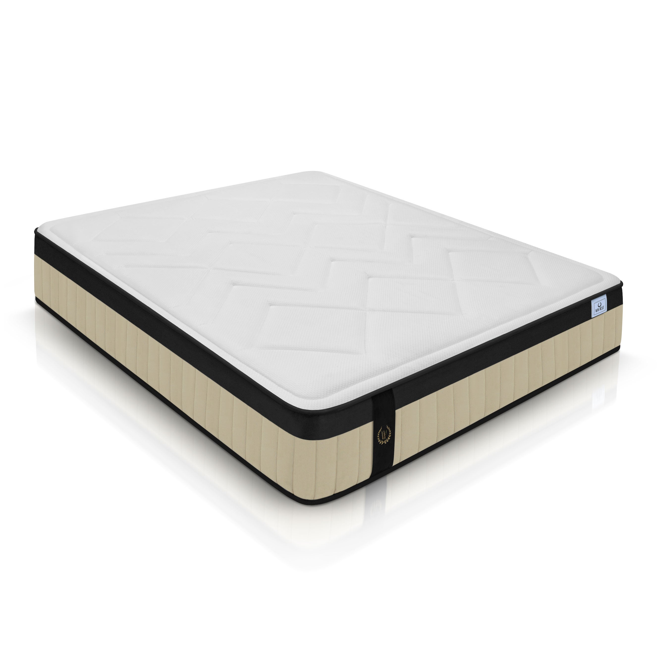 BDW - Matelas En Mousse Avec Ions D'Argent - H3 Fermeté Pour Lit Bébé, Enfant, Simple - Avec Housse Amovible Lavable à Fermeture Rapide - Antiallergique - Noir-Blanc - 140x70x10cm