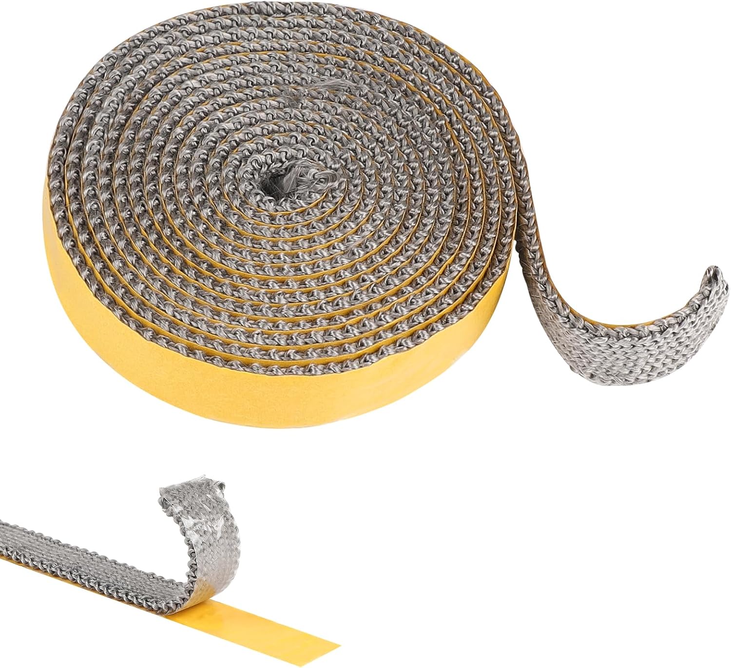 Uszczelka wkładu kominkowego, samoprzylepna uszczelka pleciona do pieca, uszczelka odporna na ciepło (3 mm x 20 mm x 2,5 m)