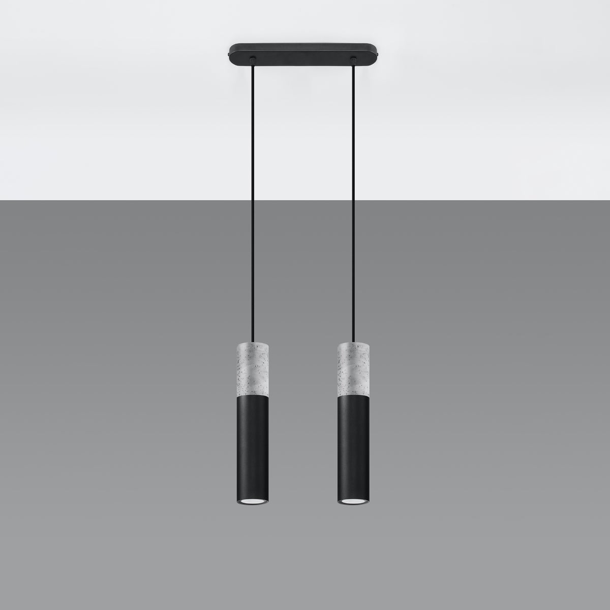Lampa wisząca LUME 2 czarny LED 4000K - 30x6x90cm Sollux