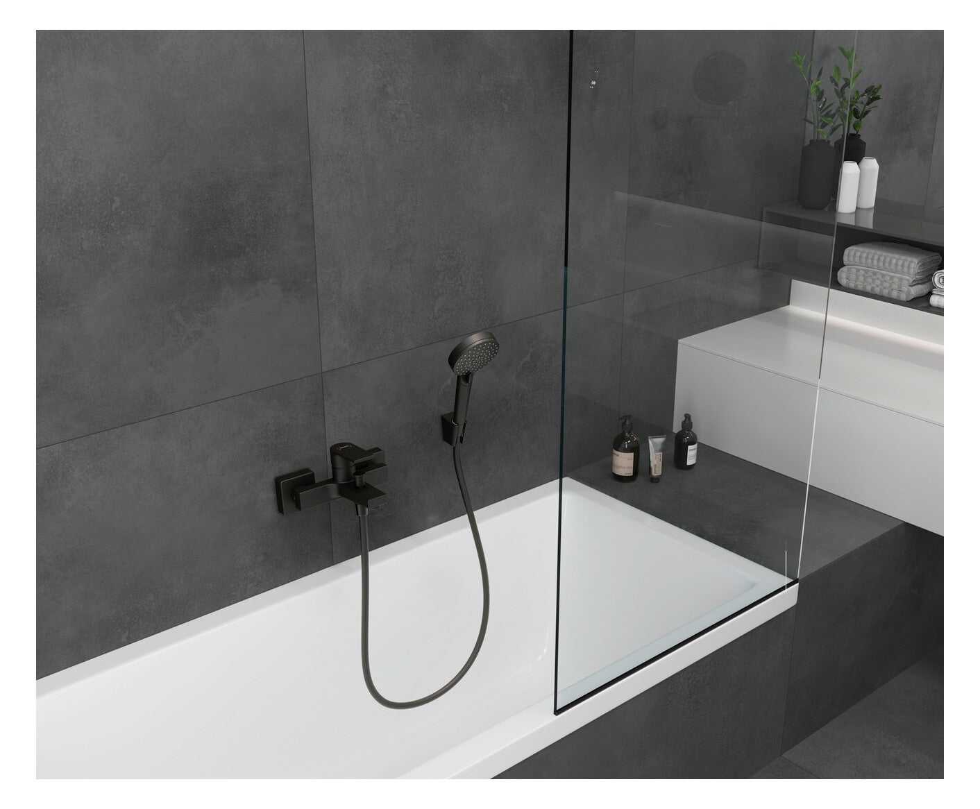Mitigeur bain douche mécanique HANSGROHE Vernis Shape noir mat - 6