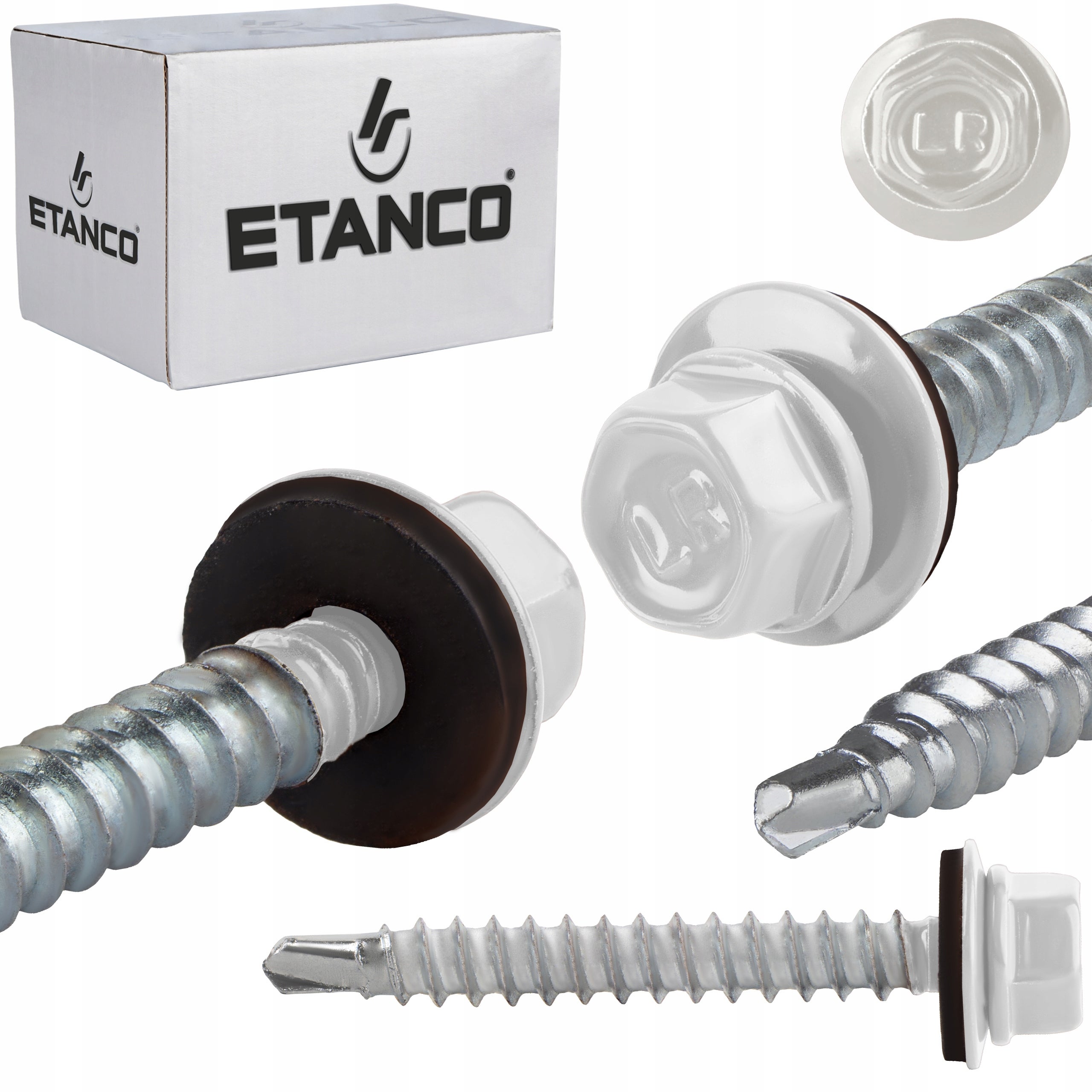 Wkręty farmerskie Etanco GTF HD Z16 Lakierowane RAL 9010 6,4x50 mm 100szt