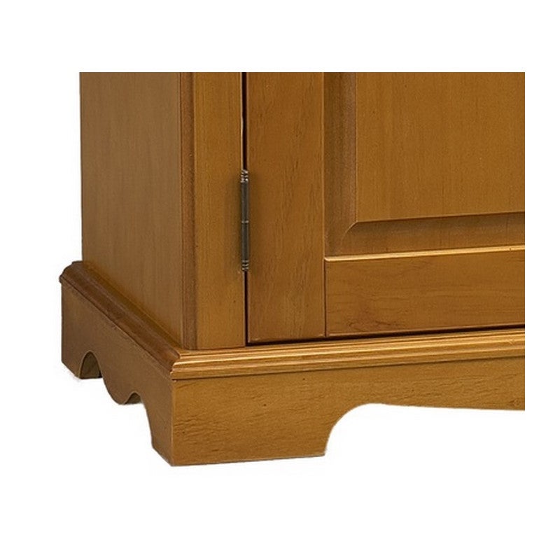 Buffet Bas 3 Portes 3 Tiroirs Pin Miel de Style Anglais L 146.6 H 89.6 P 42.5 cm - 3