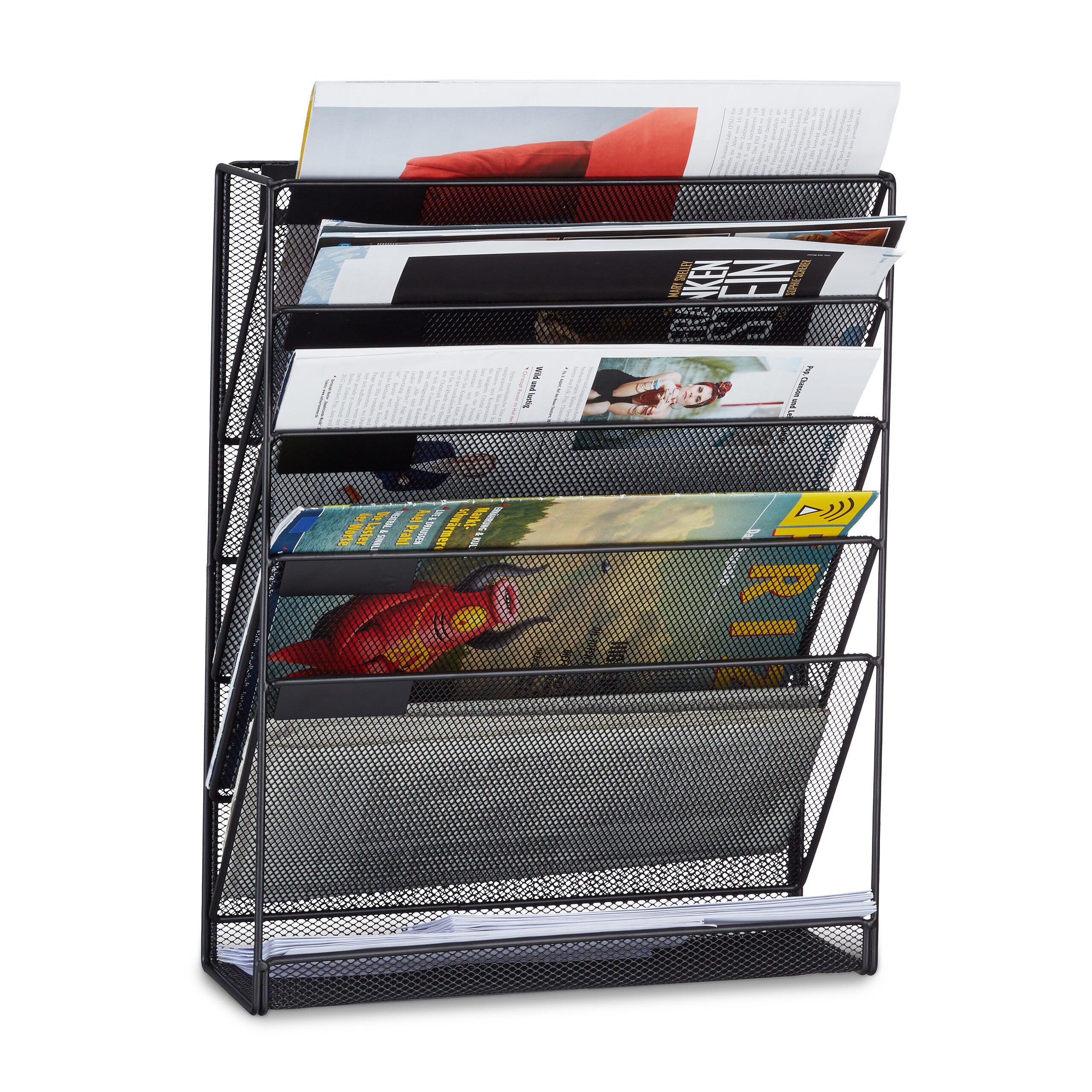 Porte-revue mural multifonctionnel en métal pour ranger vos magazines ou journaux(noir Porte-revue mural multifonctionnel en métal pour ranger vos magazines ou journaux(noir