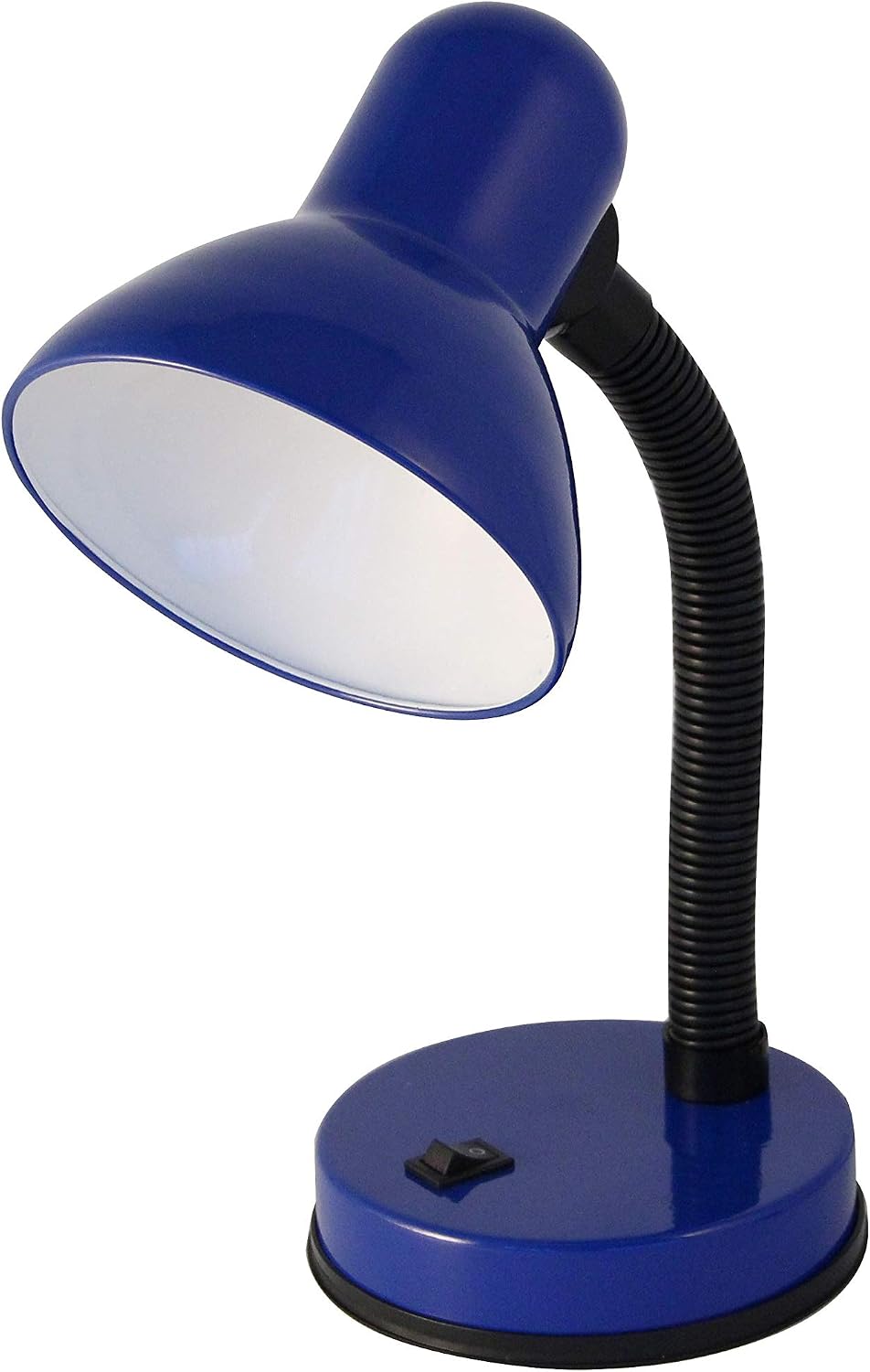 Lampă de noptieră compactă din metal cu braț reglabil, bec LED E27 40W neinclus, citit, albastru