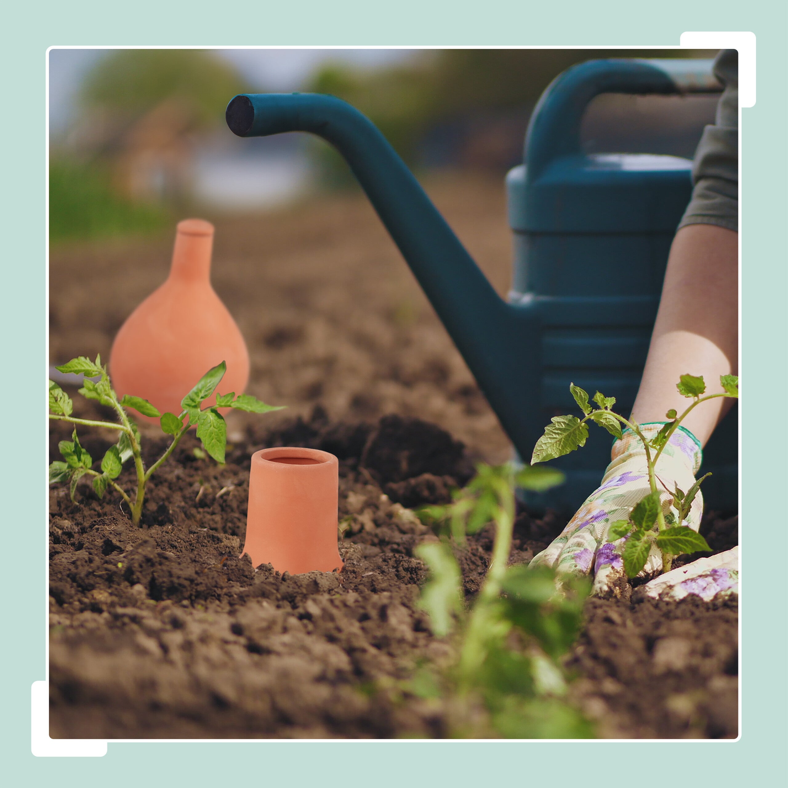 Relaxdays Olla, 3,5 l, barro, irrigação subterrânea, canteiros elevados, menor perda de água, vaso de barro, terracota - 5