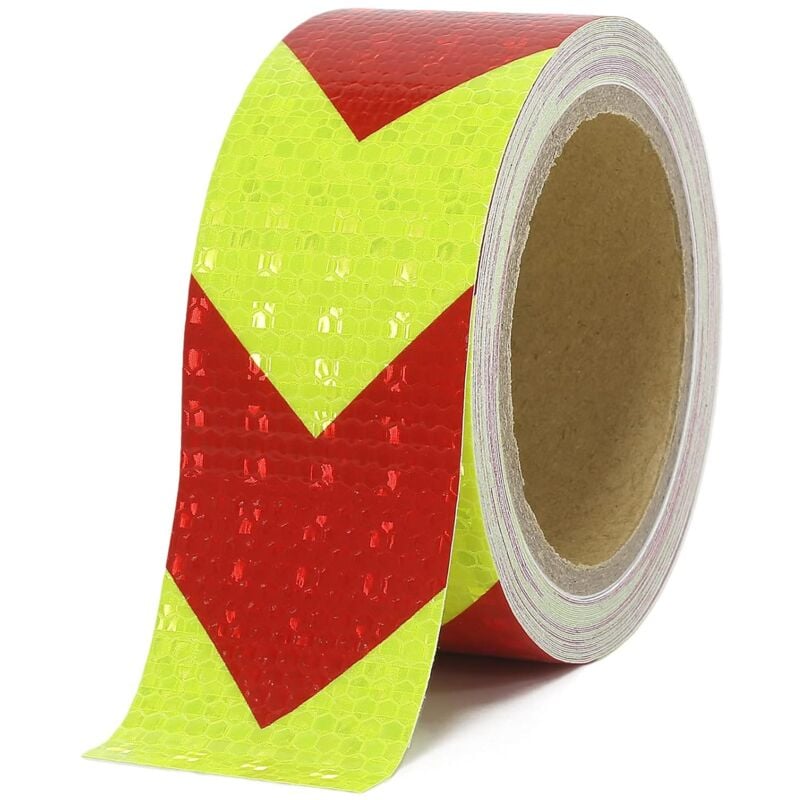 Czerwono-żółta taśma odblaskowa, wodoodporna taśma odblaskowa o wysokiej widoczności, 5 cm x 10 m, taśma od