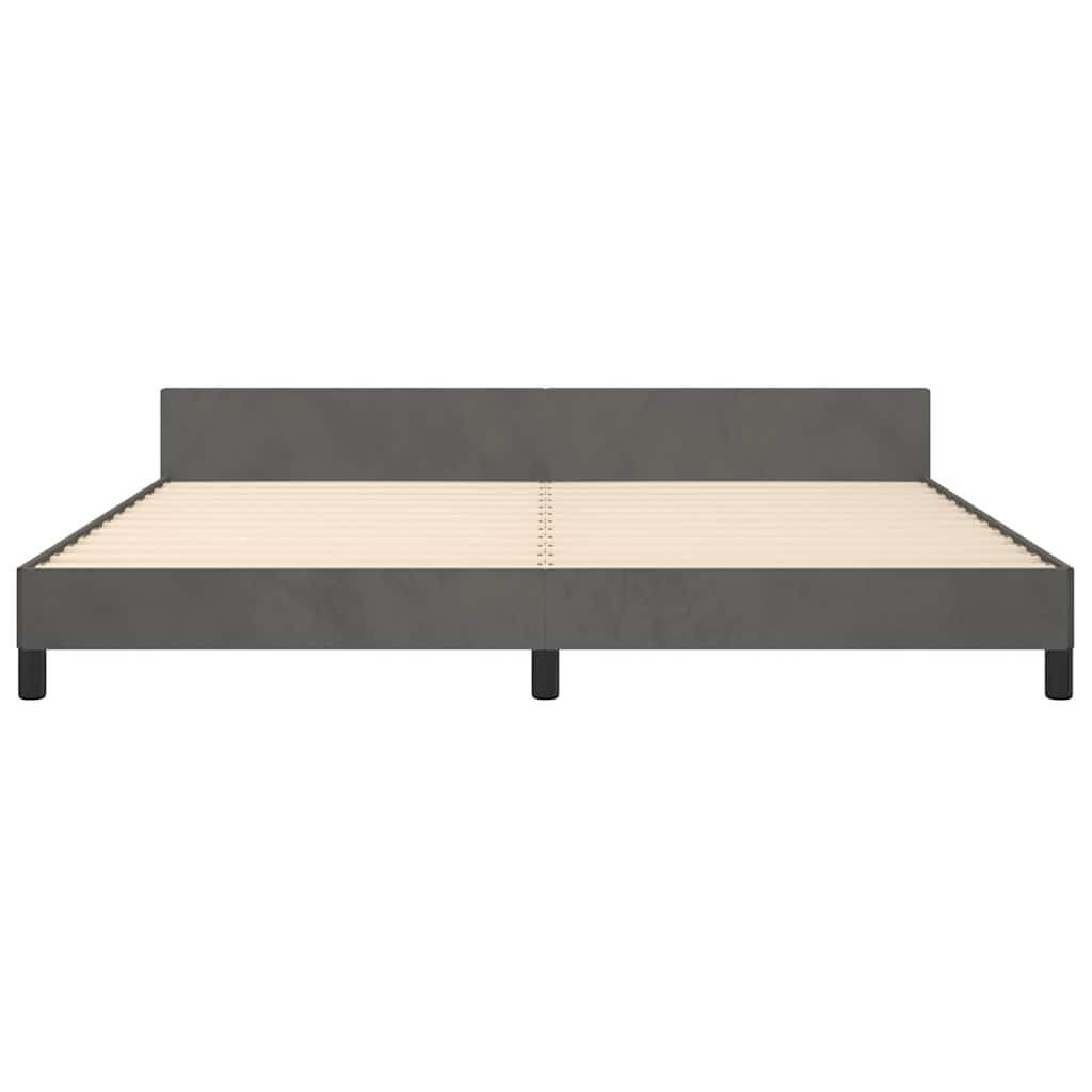 Cadre de lit sans matelas velours gris foncé 200x200 cm - 7
