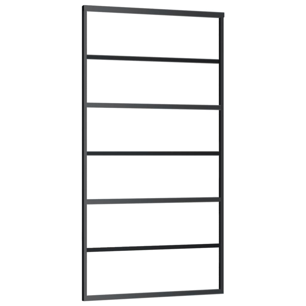Puerta corredera | puerta de la cocina esg vidrio y aluminio negra 102x205 cm cfw31242
