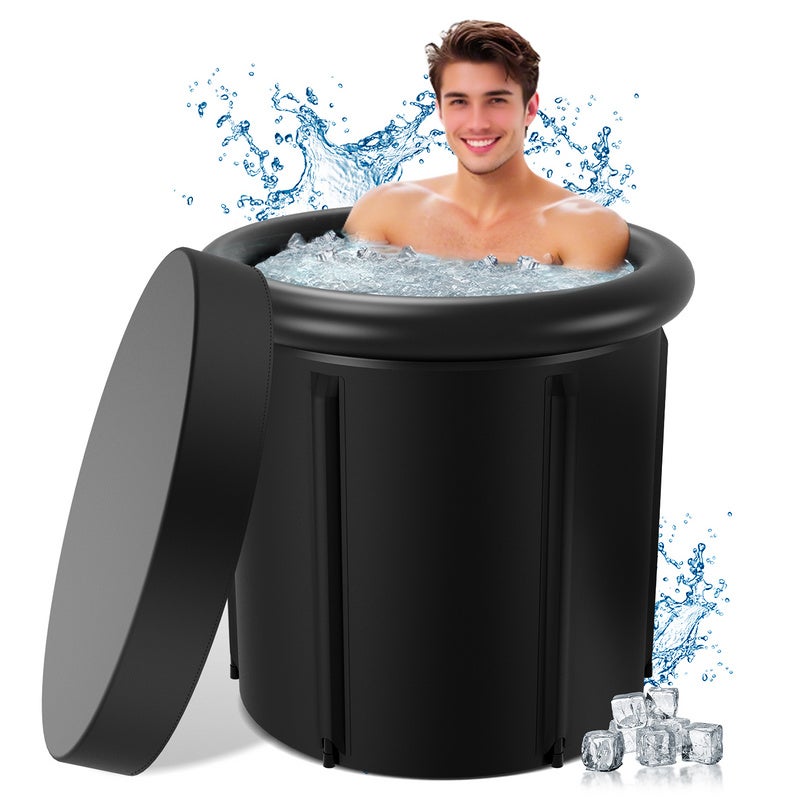 Baignoire à Glace Portable Pliable - 80x70cm - Noire - Neuf