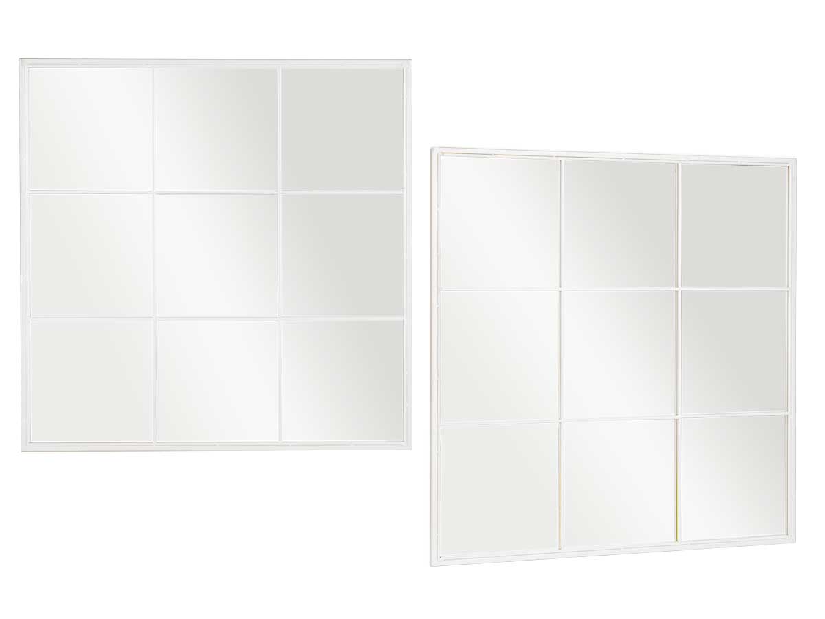 Factory cuadros - espejo siena blanco 90x90cm - metal y cristal - decorativo - espejo ventana