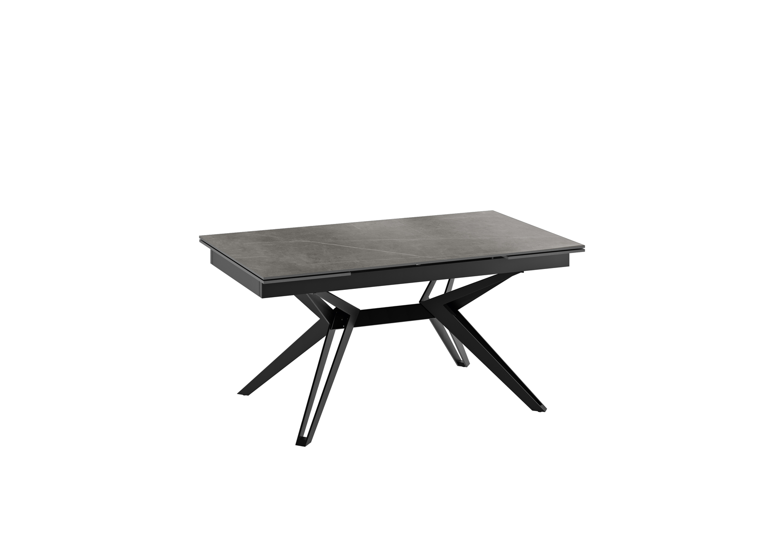 Match 3 - Rozkładany stół (160/240 x 90 cm) w kolorze czarnej ceramiki