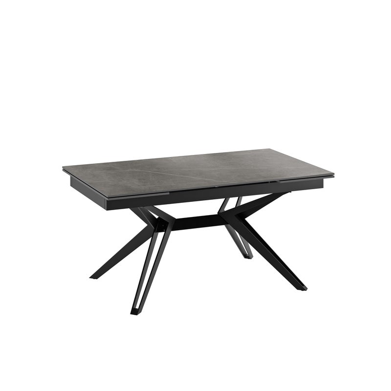 Match 3 - Rozkładany stół (160/240 x 90 cm) w kolorze czarnej ceramiki