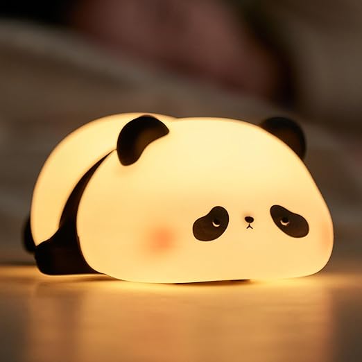 Lampka nocna Panda dla dzieci: akumulatorowa silikonowa lampka nocna, lampka nocna z timerem i funkcją dotykową, lampka dekoracyjna, prezent dla dzie