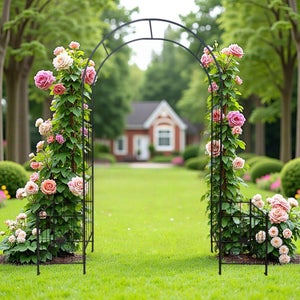 Arche Rose Treillis Avec Bac à Fleurs 86 X 38 X 150 Cm - Bois Épicéa Naturel Jardin Terrasse Balcon Brise-Vue