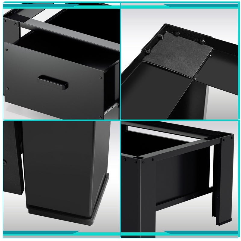 Base para lavadora 62,5x54,5x32,5cm Base para lavadora con cajón Negro - 4
