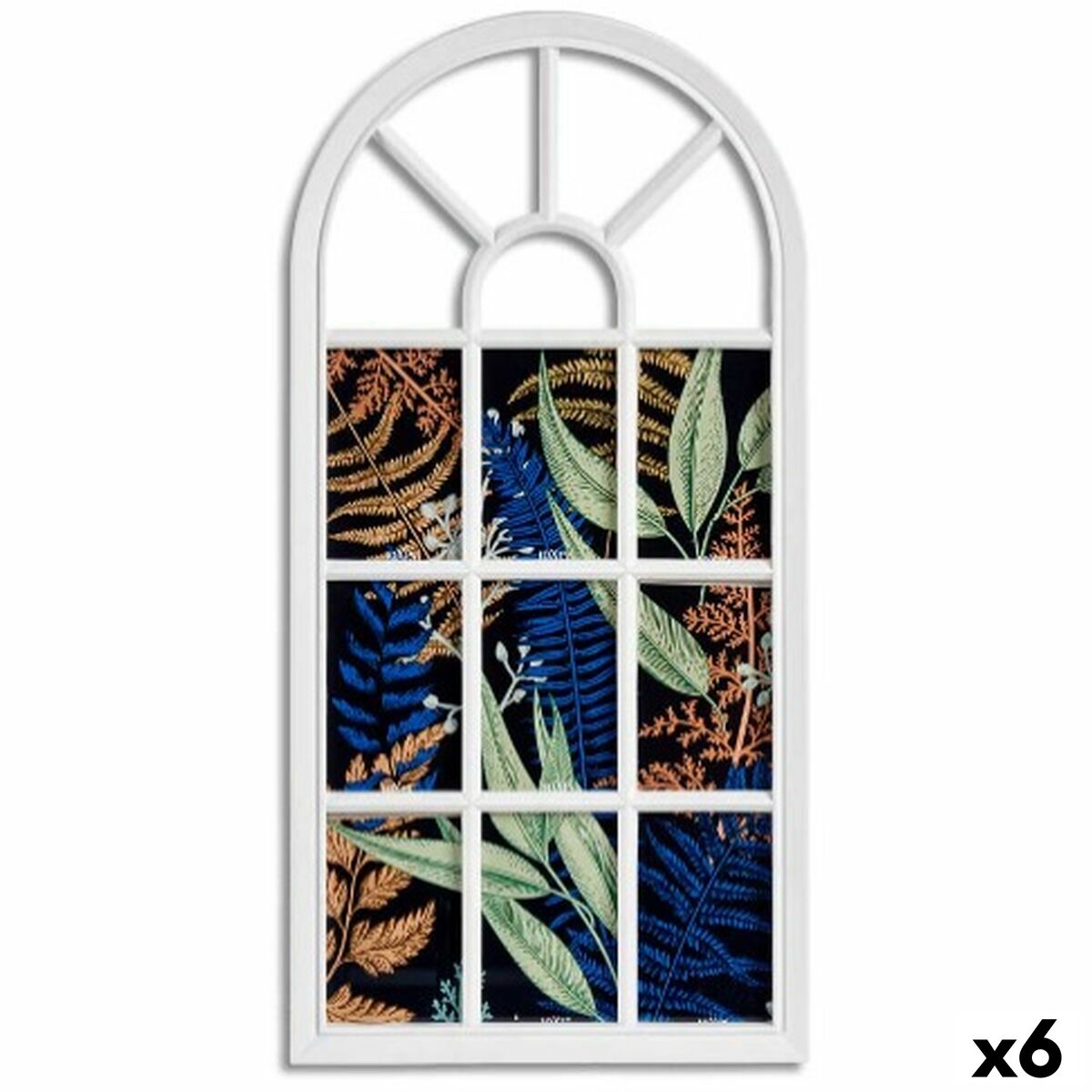 Portafotos de pared ventana blanco vidrio plástico 34,5 x 2,5 x 69,5 cm (6 unidades) - marca: gift decor - ean: 4899888626770