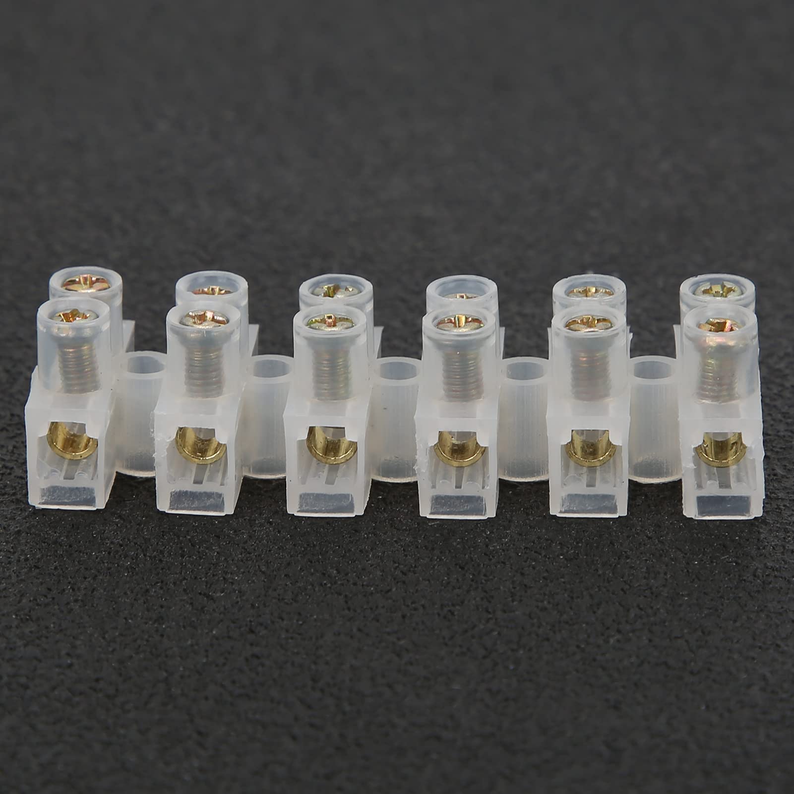 20 pezzi morsettiera striscia ignifuga passante connettore filo 10A forniture industriali (sei in sei out) - 4