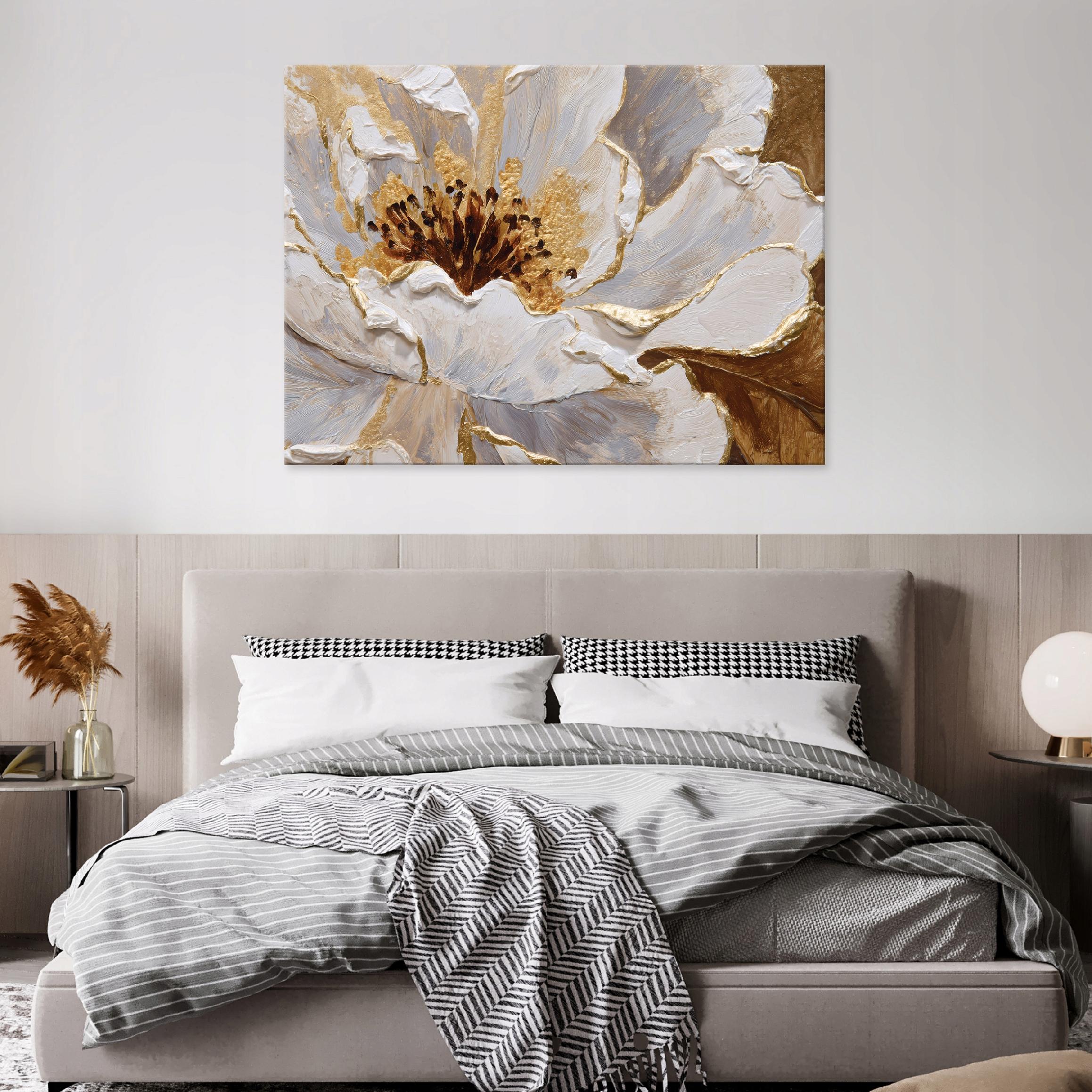 Tableau Décoration Murale Impression Sur Toile Fleurs Brun Charme - 100x70 cm - Tableau Décoration Murale Chambre et salon - 2