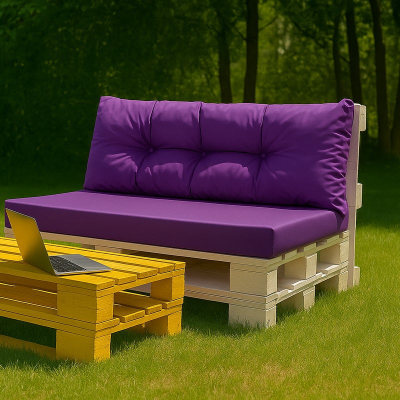 Poduszka ogrodowa na paletę 120x60x50cm poduszka na meble ogrodowe fioletowa, poduszka na balkon taras, poducha ogrodowa na meble z palet