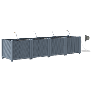 Vaso Fioriera Rettangolare In Plastica - Grigio Antracite, 40x40x40 Cm, Resistente Alle Intemperie, Per Esterno E Interno