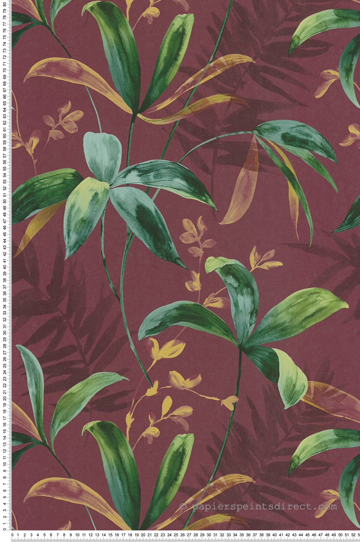 Papel pintado granate papel pintado hojas tropical tejido no tejido papel pintado jungla para el salón y dormitorio moderno