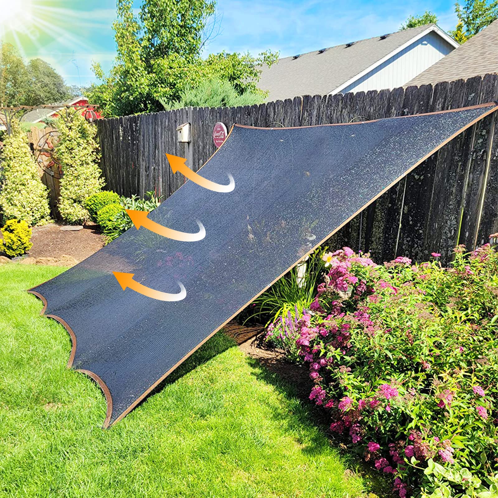 Filet d’ombrage extérieur 3×4 m,tissu 50% ombrage,protection UV pour pergola,terrasse,serre,poulailler et plantes,résistant et facile à installer - 4