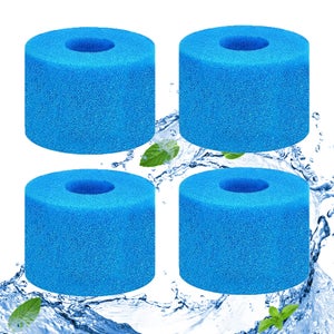 Lot De 4 Filtres De Piscine Réutilisables En Mousse - Type II, Bleu - Compatible 58094 - Pour Spas, Bains à Remous Intex - Lavables