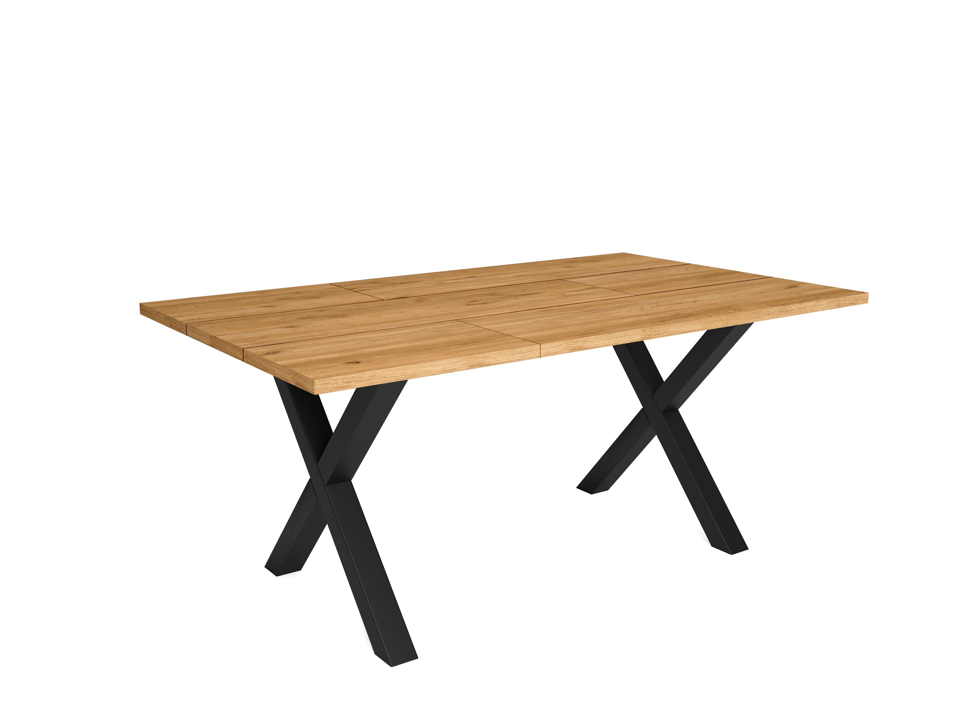 Support, Pieds en X, Bois massif pour plateau de table, Laqué Noir, 72x72cm - 4