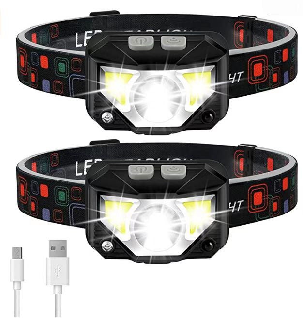 Zestaw 2 ultra-mocnych reflektorów LED, ładowanych przez USB, z czujnikiem ruchu, lekkich i wodoodpornych
