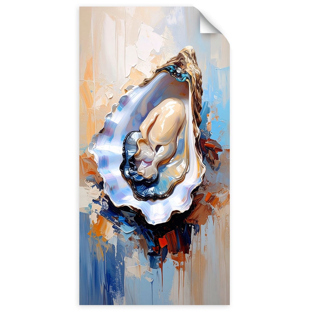 Naklejka na ścianę do salonu sypialni, Ostrygi Małże Owoce morza Sushi 40x80