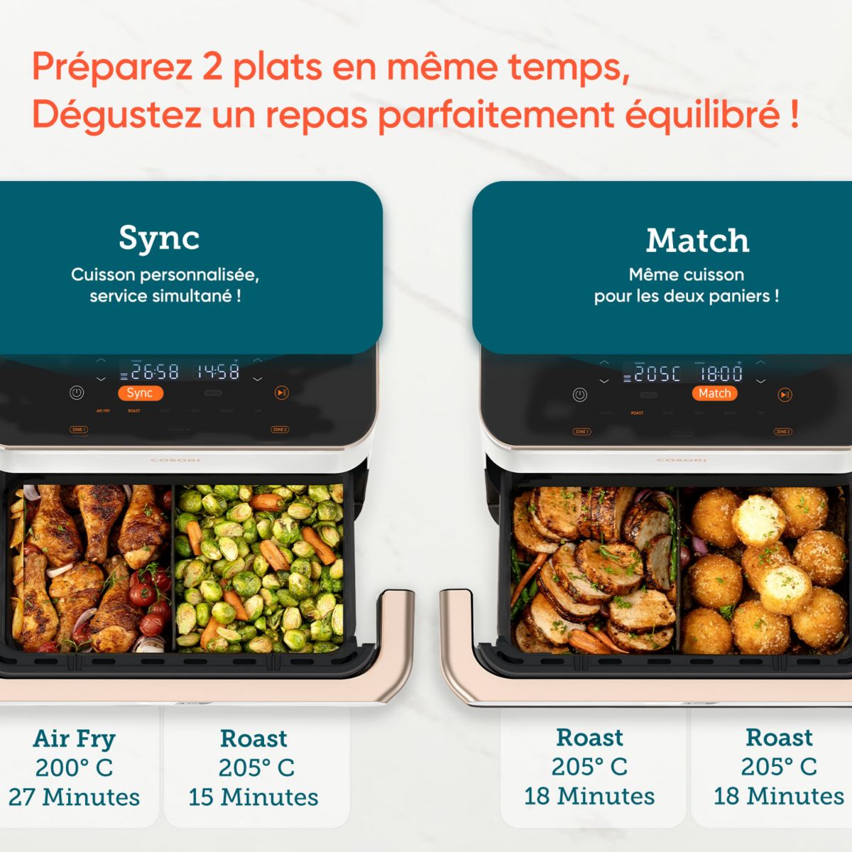 Friteuse sans huile COSORI Twinfry Chef Edition Blanc KOSP0042EUN 10 L - 8