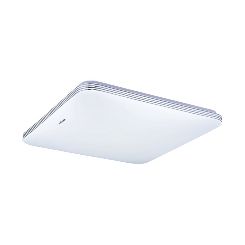 Plafon Adis kwadratowy biały LED 20W 4000K 1360lm z czujnikiem ruchu wym: 6,8 x 28 cm IP44 tworzywo sztuczne Struhm