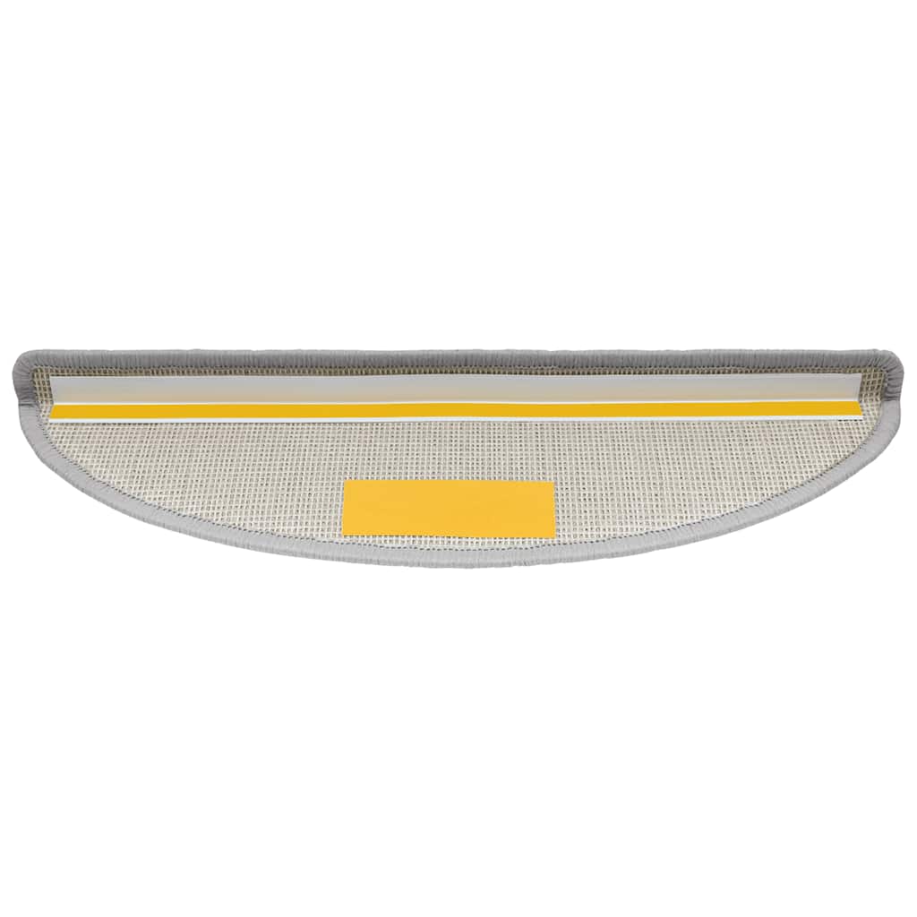 vidaXL Tapis d'escalier 30 pièces 56 x 17 x 3 cm Gris clair Demi-rond - 4